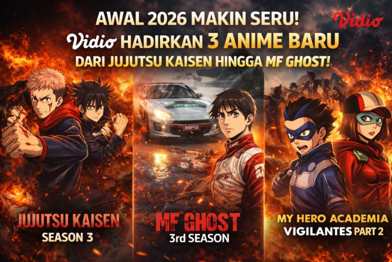 liputan4dslot Awal 2026 Makin Seru! Vidio Hadirkan 3 Anime Baru, Dari Jujutsu Kaisen hingga MF Ghost