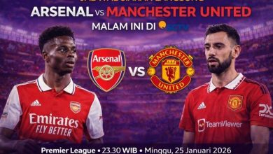 Jadwal siaran langsung Arsenal vs Manchester United