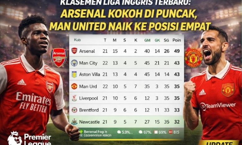 Klasemen Liga Inggris terbaru