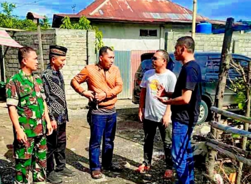 Sangadi Chandra Setiawan Modeong Dampingi Dandim 1303 Tinjau Lokasi Pembangunan Pos Koramil di Buyat